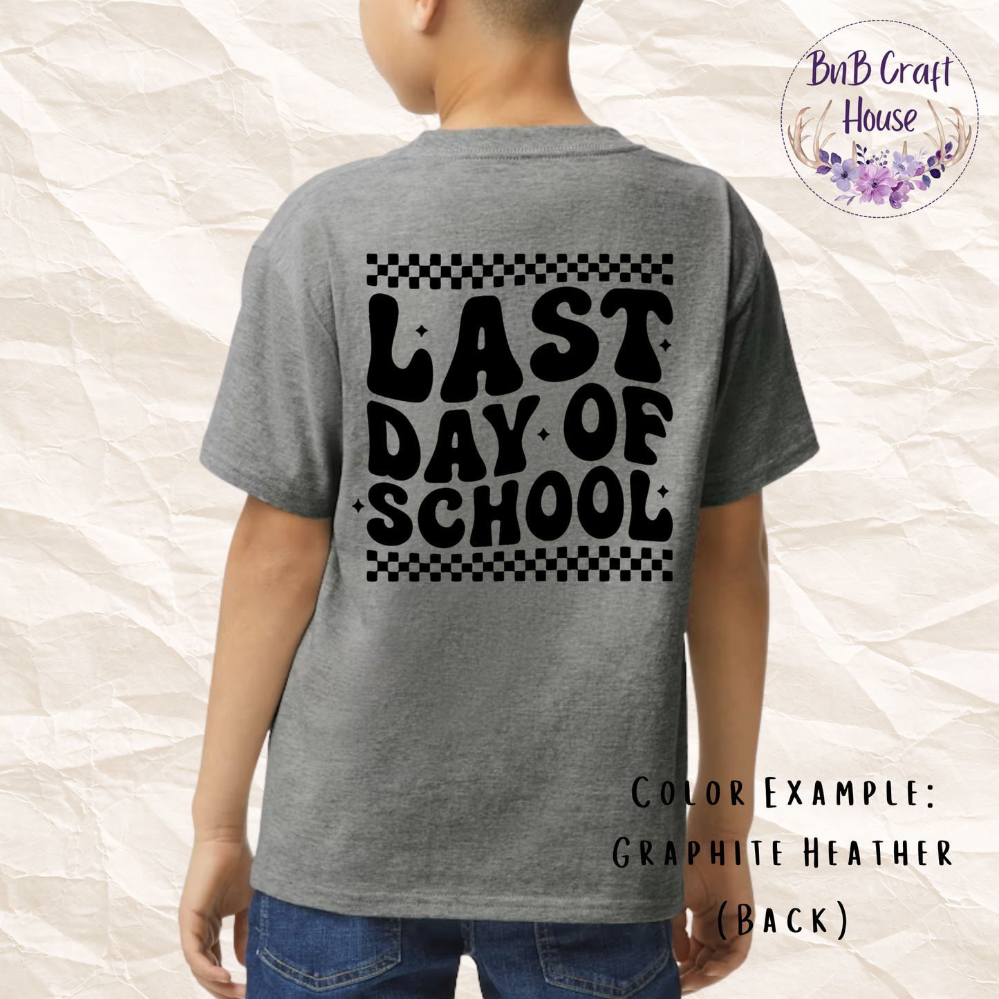 Checkered Last Day of School | Youth | Graphite Heather