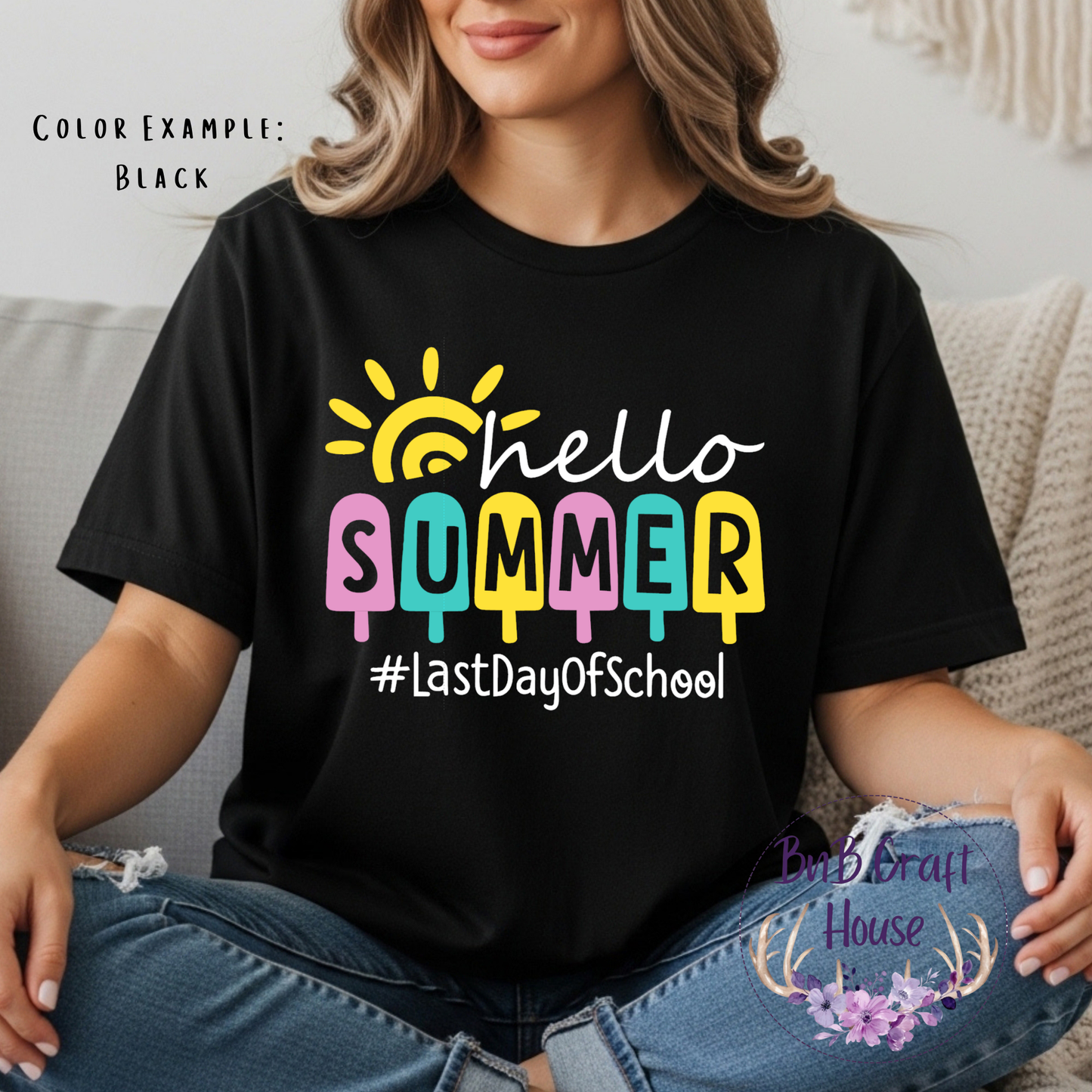 Hello Summer – Popsicle - Last Day of School (Black)