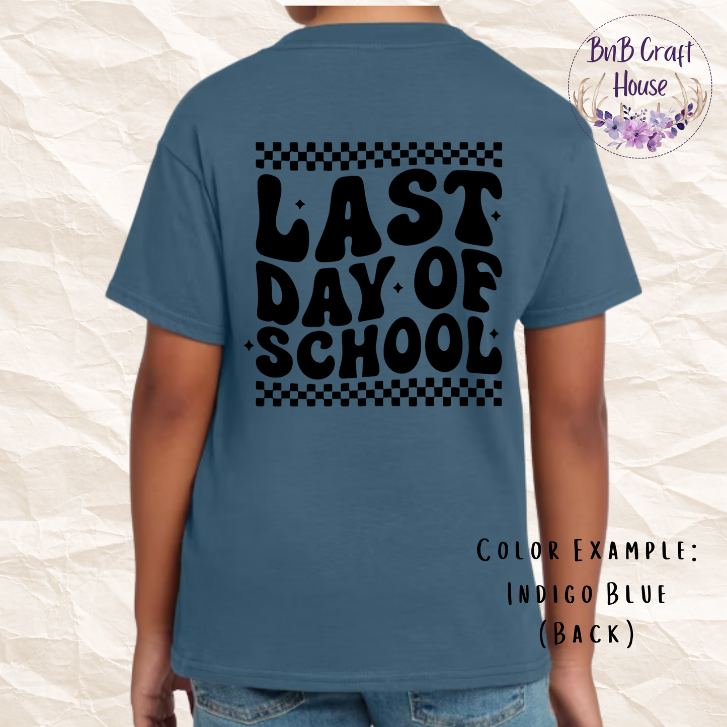 Checkered Last Day of School | Youth | Indigo Blue