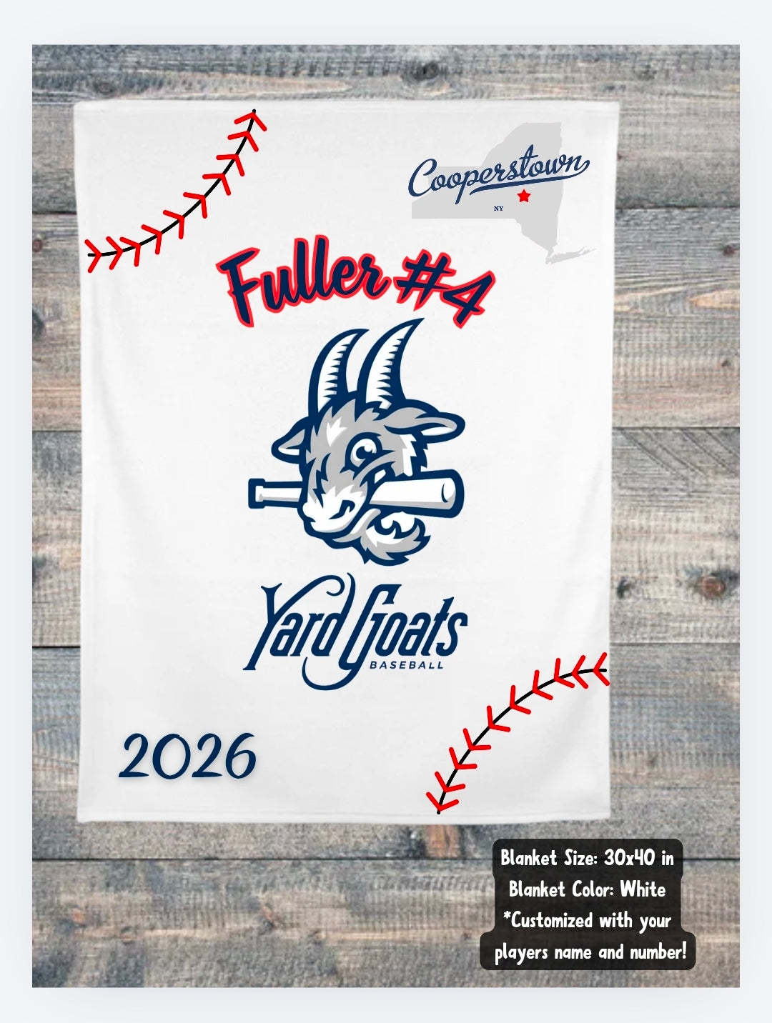 Yard Goats Baseball Blankets