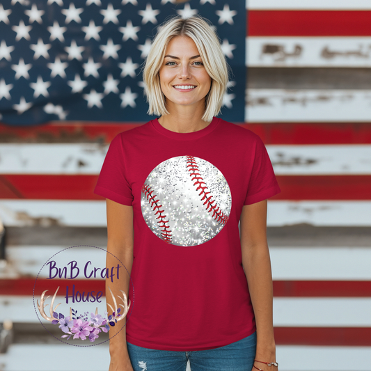 Baseball Sparkly Ball| T-shirt