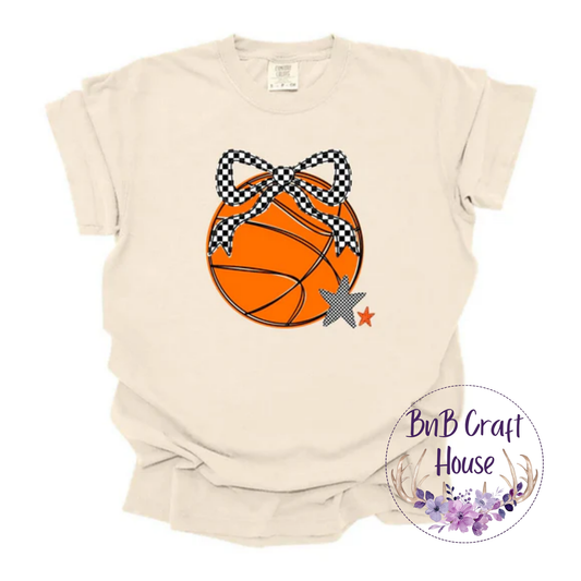 Basketball Bow Checkered | T-shirt