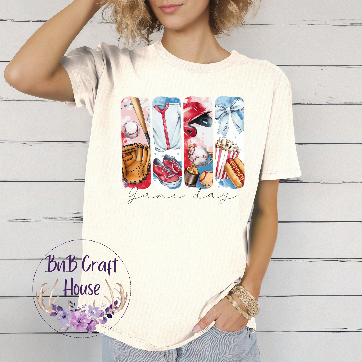 Baseball Game Day Panels | T-shirt