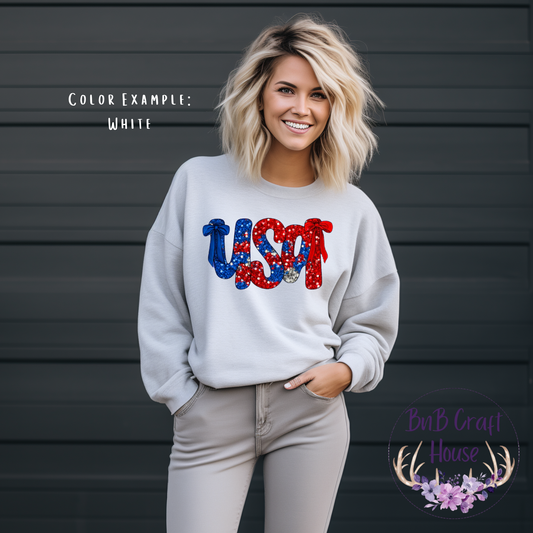 USA Bold Patriotic Sparkle Sequin