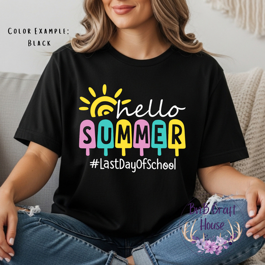 Hello Summer – Popsicle - Last Day of School (Black)
