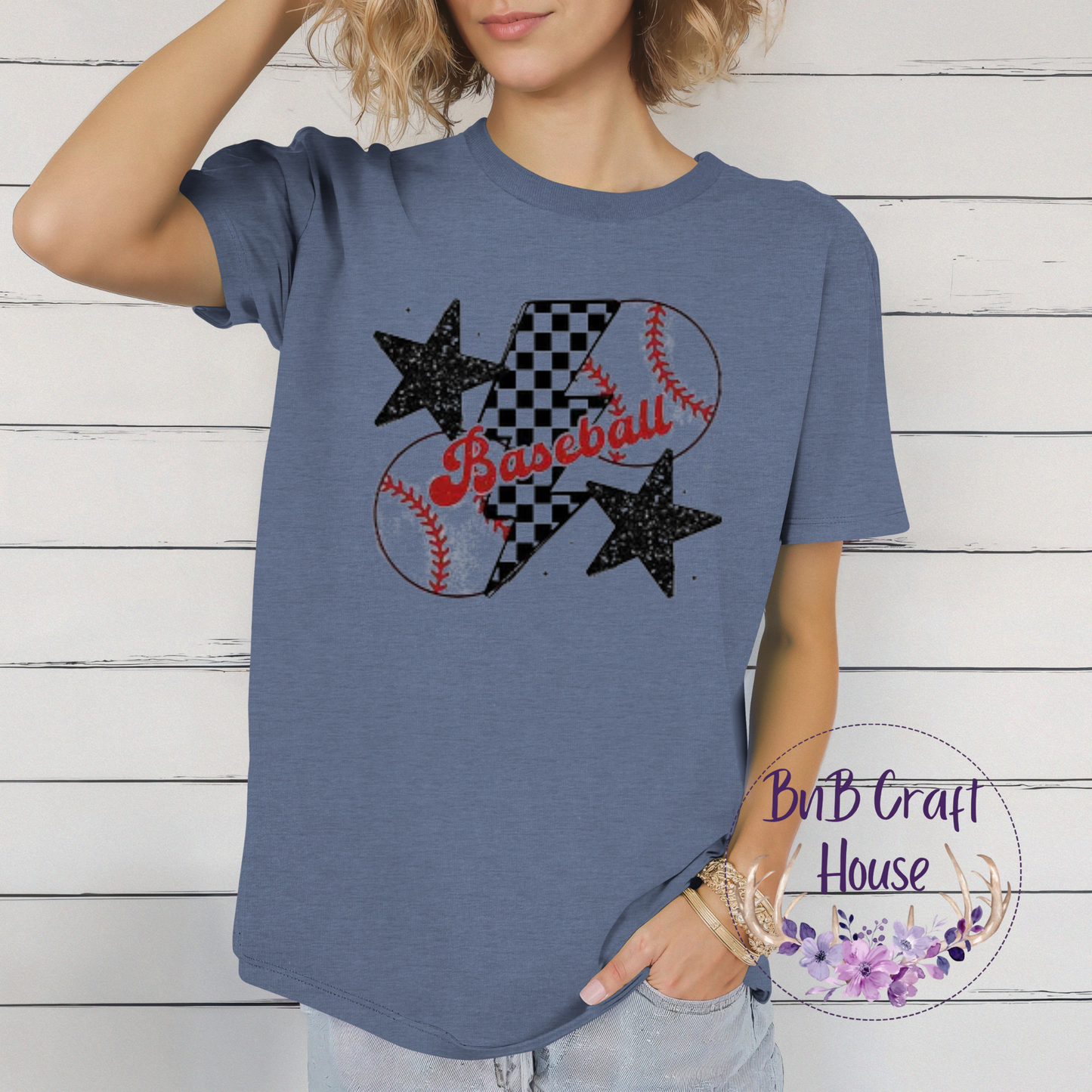 Baseball Bolt & Stars | T-shirt