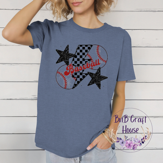 Baseball Bolt & Stars | T-shirt