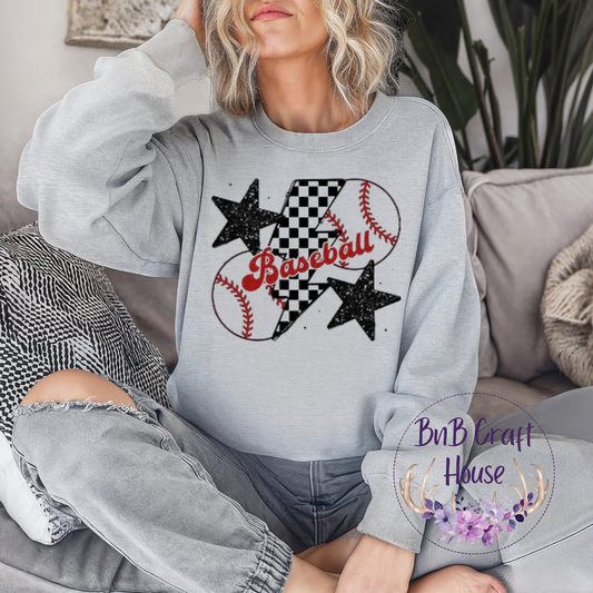 Baseball Bolt & Stars | Sweatshirt