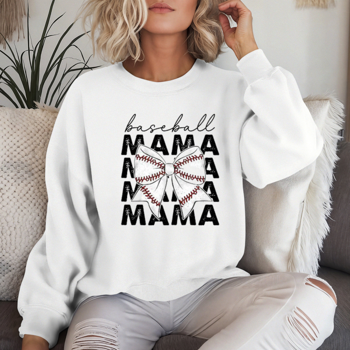 Baseball Mama Bow | Sweatshirt