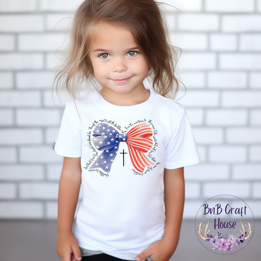 God Bless America Bow & Cross (Youth)