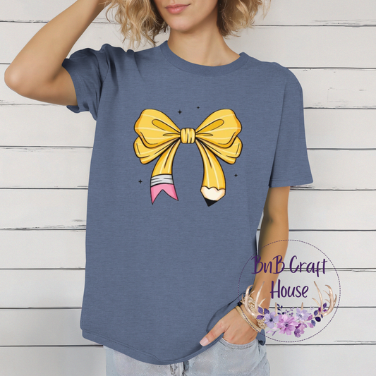 Teacher Pencil Bow | T-shirt