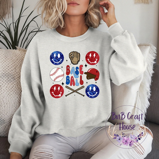 Baseball Smiley Icons | Sweatshirt