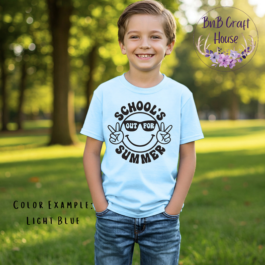 School’s Out for Summer Smiley | Youth | Light Blue