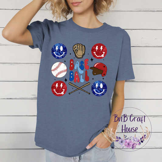 Baseball Smiley Icons | T-shirt