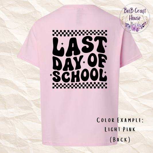 Checkered Last Day of School | Youth | Light Pink